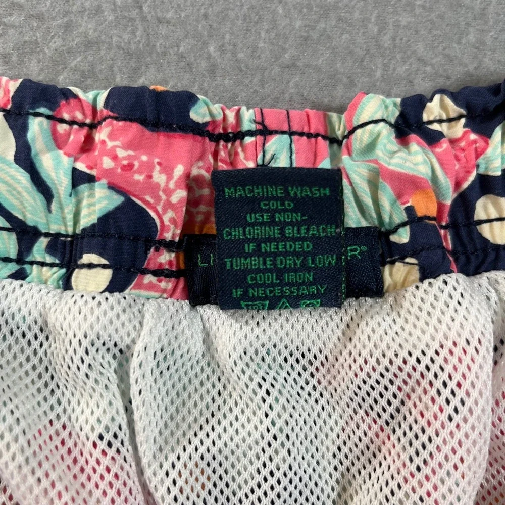 Lilly Pulitzer Mens XL Swim Trunks Pink Blue Crab Starfish Tropical Board Shorts